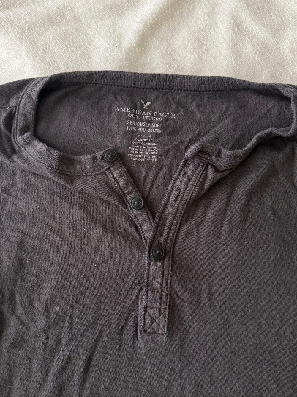 ✨Bundle 5 for $25🏷️ | American Eagle Outfitters Men’s Short Sleeve Henley Shirt - Picture 5 of 7